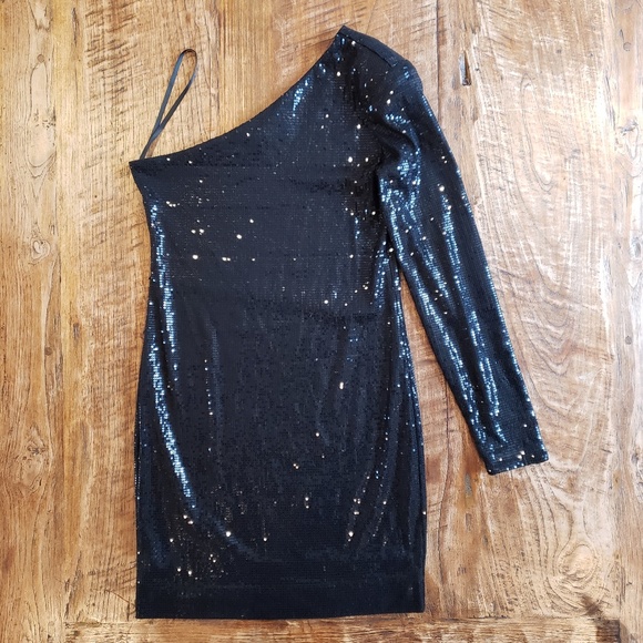 BCBGeneration Dresses & Skirts - BCBGeneration -  Women's - One Shoulder Black Sequin Mini Dress - Size S